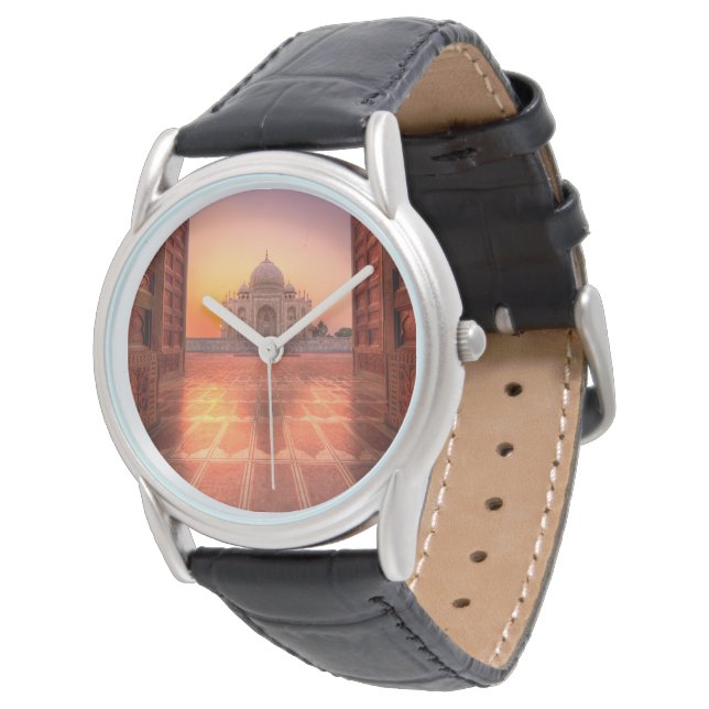 Monument | Taj Mahal, Indien vid Sunset Armbandsur (Vinklad)
