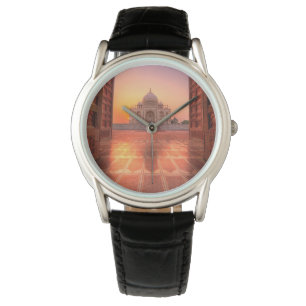 Monument Taj Mahal, Indien vid Sunset Armbandsur