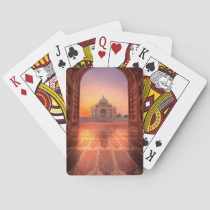 Monument Taj Mahal, Indien vid Sunset Casinokort