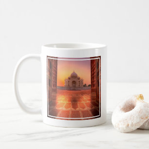 Monument Taj Mahal, Indien vid Sunset Kaffemugg