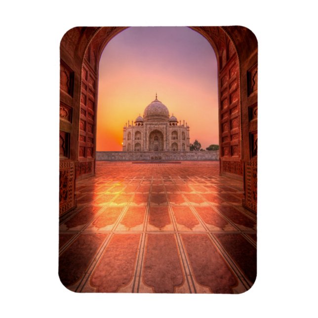 Monument | Taj Mahal, Indien vid Sunset Magnet (Vertikal)