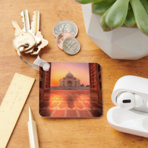 Monument Taj Mahal, Indien vid Sunset Nyckelring