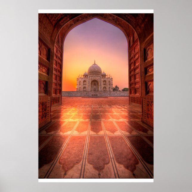 Monument | Taj Mahal, Indien vid Sunset Poster (Framsidan)