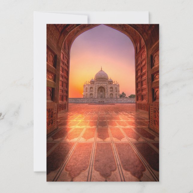 Monument | Taj Mahal, Indien vid Sunset Tack Kort (Framsida)