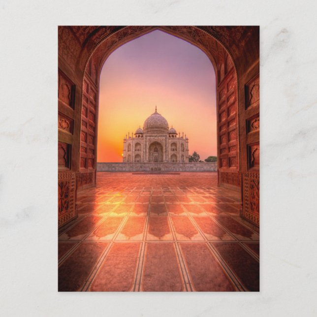 Monument | Taj Mahal, Indien vid Sunset Vykort (Framsida)