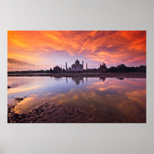 Monument   Taj Mahal Sunset Poster