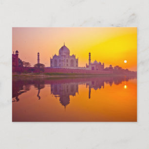 Monument Taj Mahal vid solnedgång Vykort
