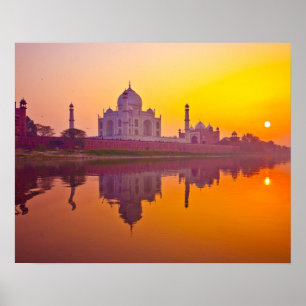 Monument Taj Mahal vid Sunset Poster