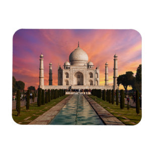 Monument Taj Mahals färgade vy Magnet