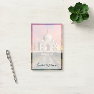 Monument Taj Mahals färgade vy Post-it Block