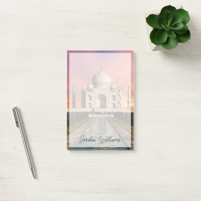 Monument | Taj Mahals färgade vy Post-it Block (Kontor)