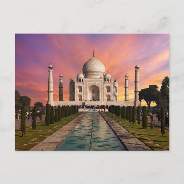 Monument | Taj Mahals färgade vy Vykort (Framsida)