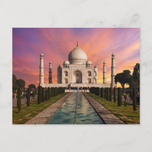 Monument Taj Mahals färgade vy Vykort