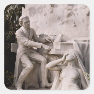 Monument till Frederic Chopin Fyrkantigt Klistermärke
