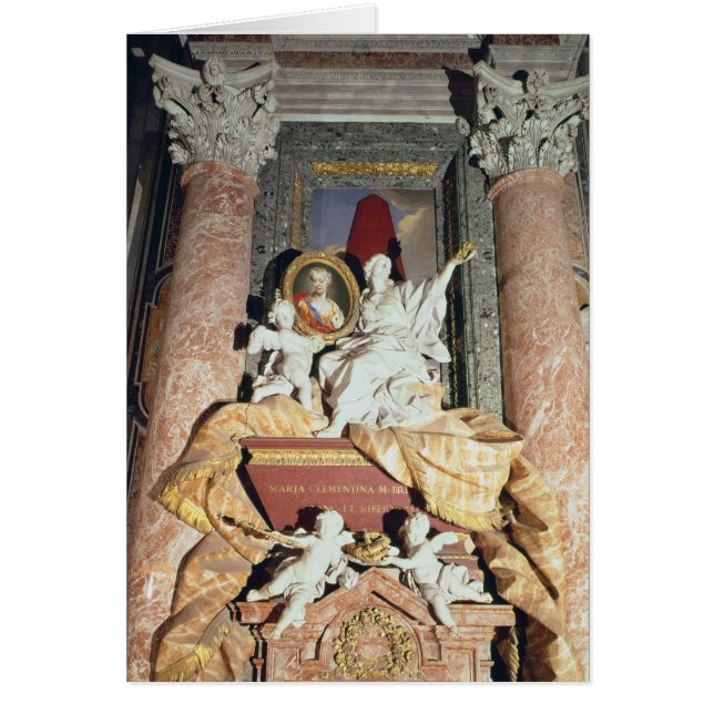 Monument till Maria Clementina Sobieska 1739 Hälsningskort (Framsidan)