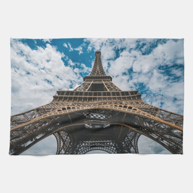 Monument | Tittar upp i Eiffel Torn Kökshandduk (Horisontell)