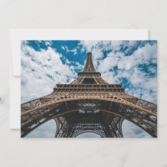 Monument | Tittar upp i Eiffel Torn Tack Kort (Framsida)