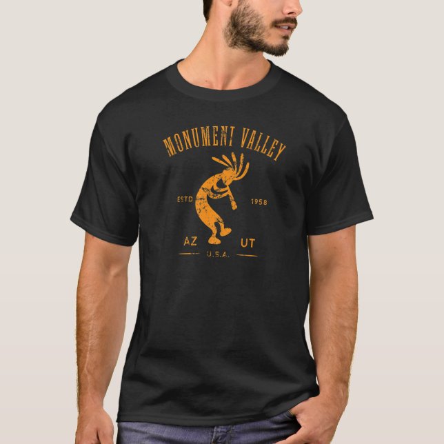 Monument Valley Arizona Utah Dancing Kokopelli Dis T Shirt (Framsida)