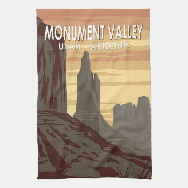 Monument Valley Arizona Utah Vintage Kökshandduk (Vertikal)