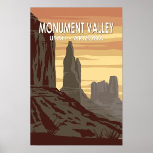Monument Valley Arizona Utah Vintage Poster
