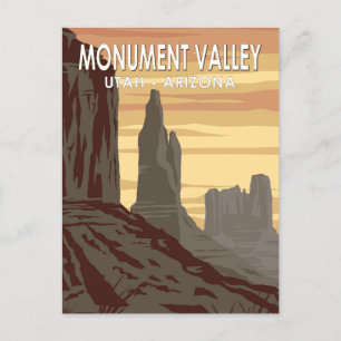 Monument Valley Arizona Utah Vintage Vykort