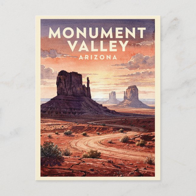 Monument Valley Arizona Vintage Vykort (Framsida)