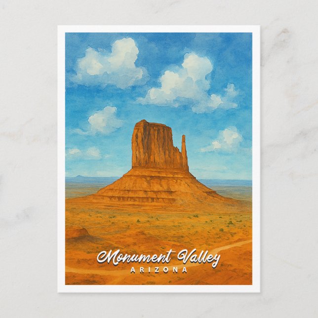 Monument Valley AZ Desert View | Akvarell  Helg Vykort (Framsida)