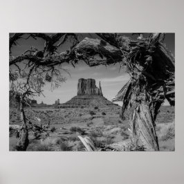 Monument Valley Black and White Poster