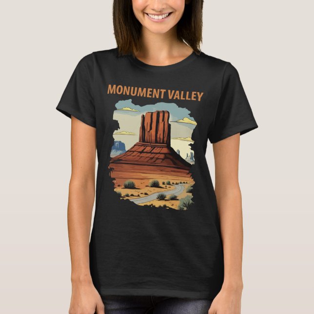 Monument Valley Red Butte Ökenresa T Shirt (Framsida)