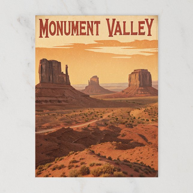 Monument Valley: Retro ökenvy Vykort (Skapare uppladdad)