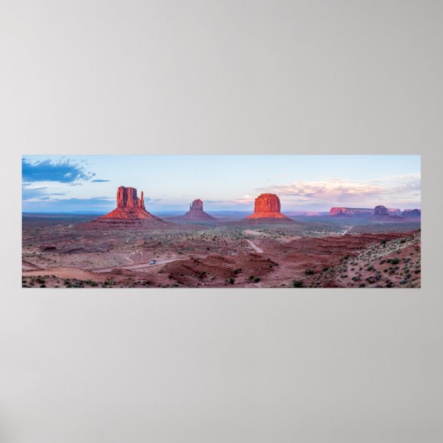 Monument Valley Sunset Panorama Poster (Framsidan)