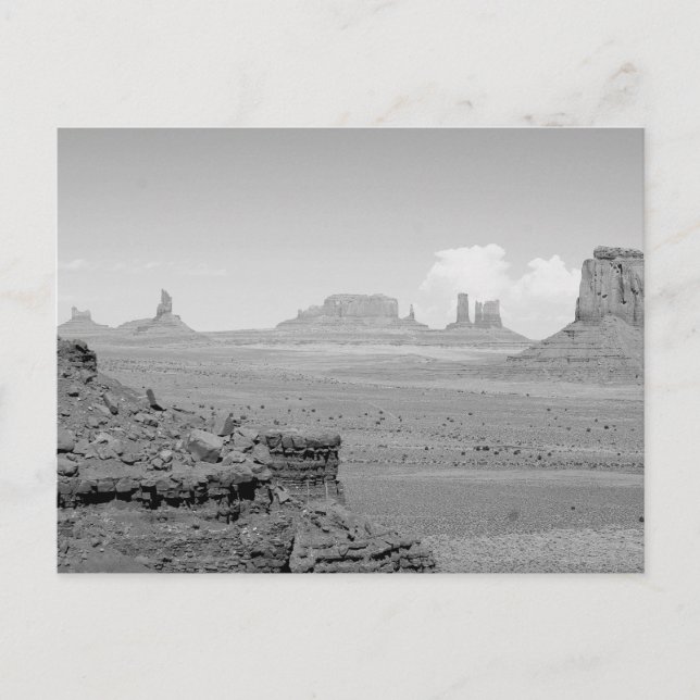 Monument Valley (svartvitt) 2 Vykort (Framsida)