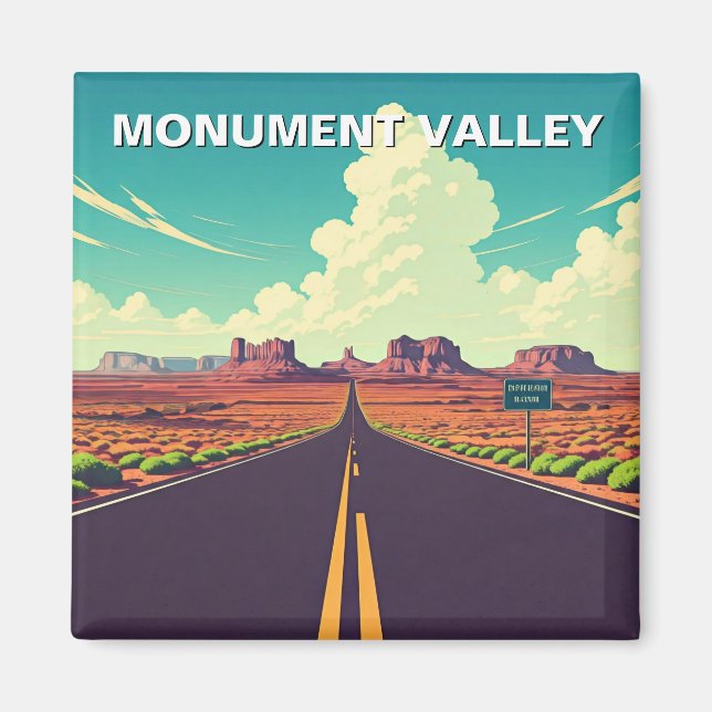 Monument Valley Travel Navajo Nation Pastel Magnet (Framsidan)