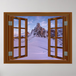 Monument Valley USA Faux Window View Winter Poster