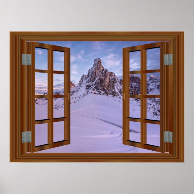 Monument Valley USA Faux Window View Winter Poster (Framsidan)