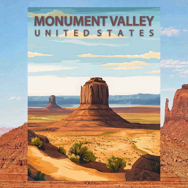 Monument Valley USA Resemärke Ikoniska Mitten Butt Vykort (Monument Valley USA Travel Iconic Mitten Buttes Postcard)