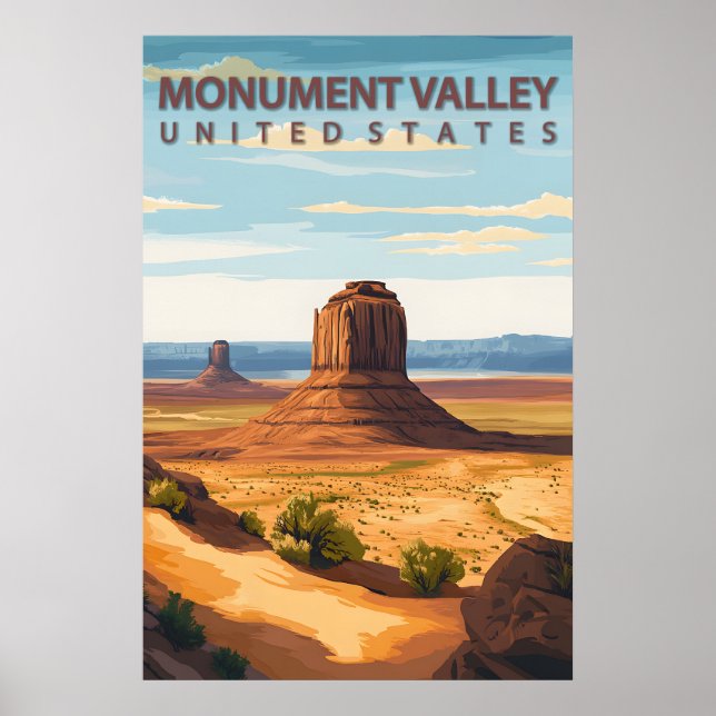 Monument Valley USA Travel Iconic Mitten Buttes Poster (Framsidan)