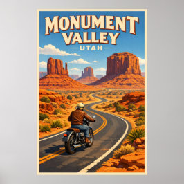 Monument Valley Utah - Vintage Reseposter Poster