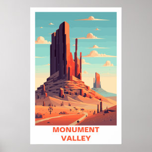 Monument Valley Vintage Resemålstryck Öken Poster
