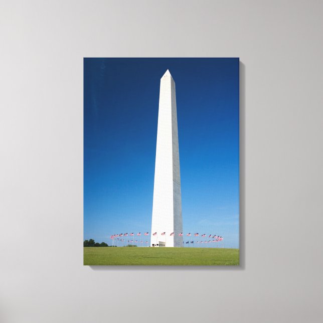 Monument | Washington Monument med Flaggor Canvastryck (Framsida)
