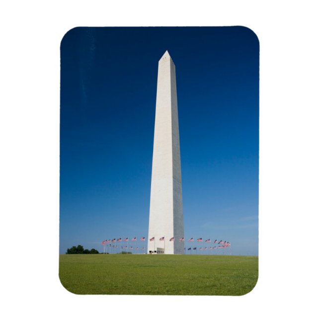 Monument | Washington Monument med Flaggor Magnet (Vertikal)