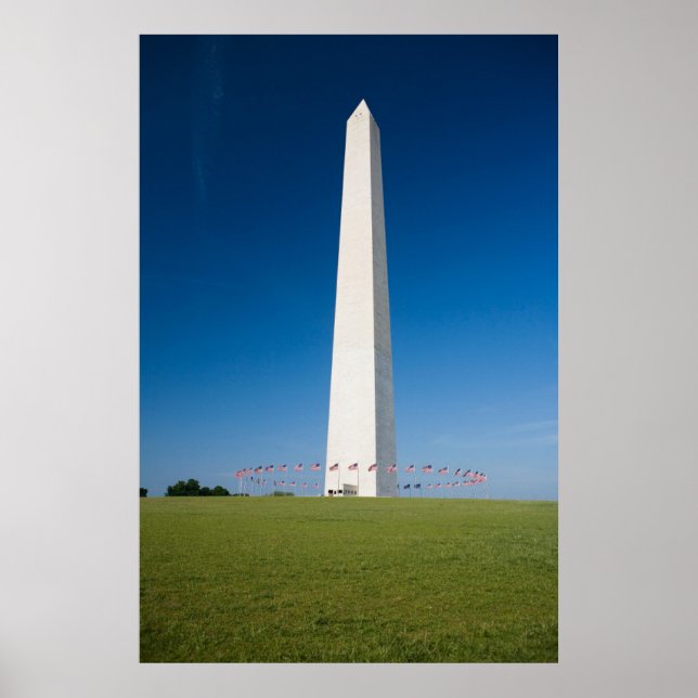 Monument | Washington Monument med Flaggor Poster (Framsidan)