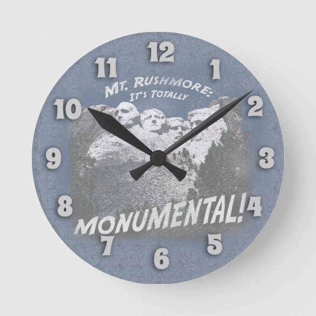Monumental Mount Rushmore Slay Rund Klocka (Framsida)