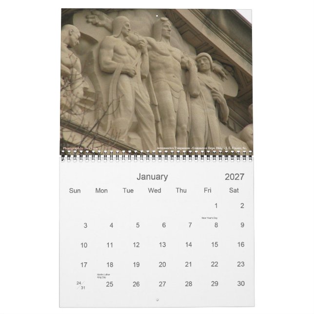 Monumentala snygg man av Washington, DC 2011 - Kalender (Jan 2027)