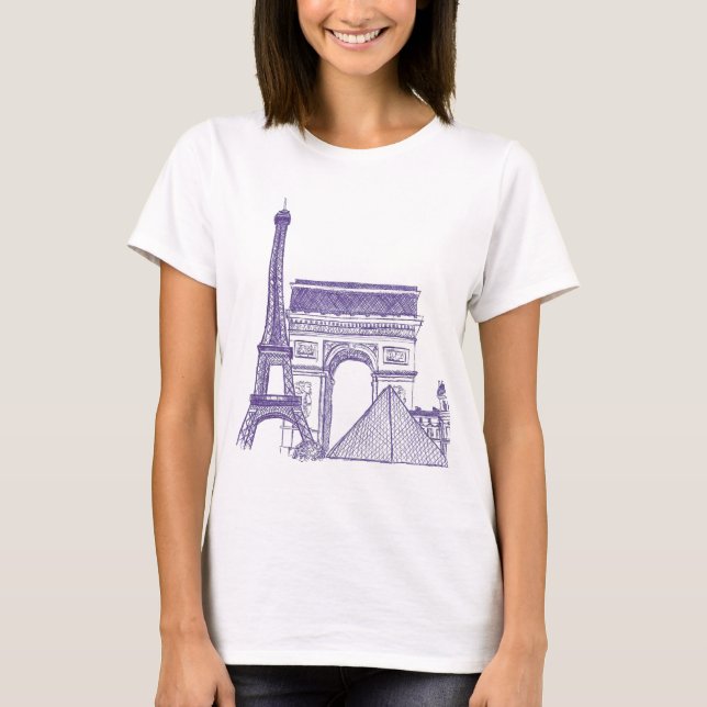Monumentos de Paris T-shirt (Framsida)