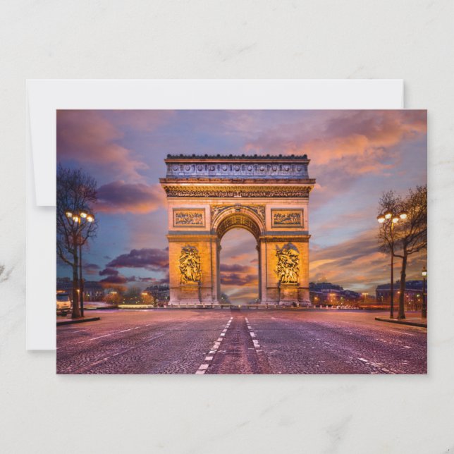 Monuments | Arc de Triomphe, Paris France Tack Kort (Framsida)