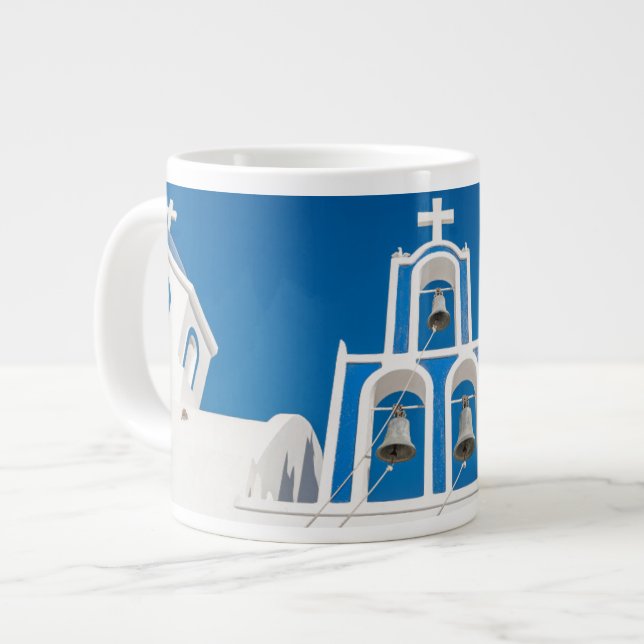 Monuments | Greek Blue Dome Church Jumbo Mugg (Framsida vänster)