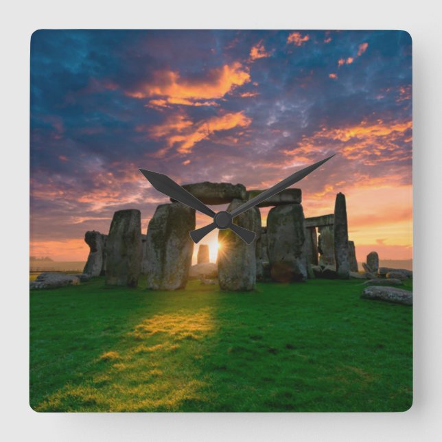 Monuments | Stonhenge, England Fyrkantig Klocka (Framsida)
