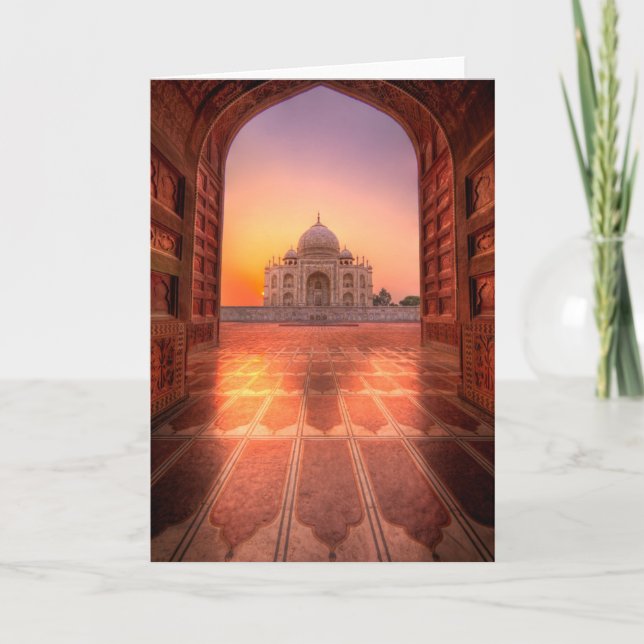 Monuments | Taj Mahal, India at Sunset Kort (Framsida)