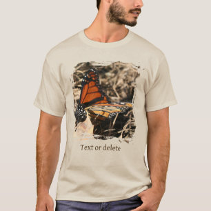 Monung Butterfly På Blad Personlig Natur T Shirt